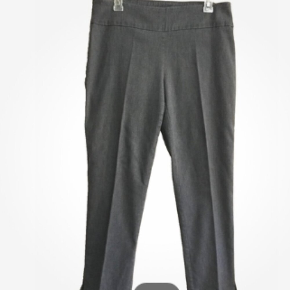 Christopher Banks Women Sz 12 Short Pants Pull on Elastic Waist gray herringbone